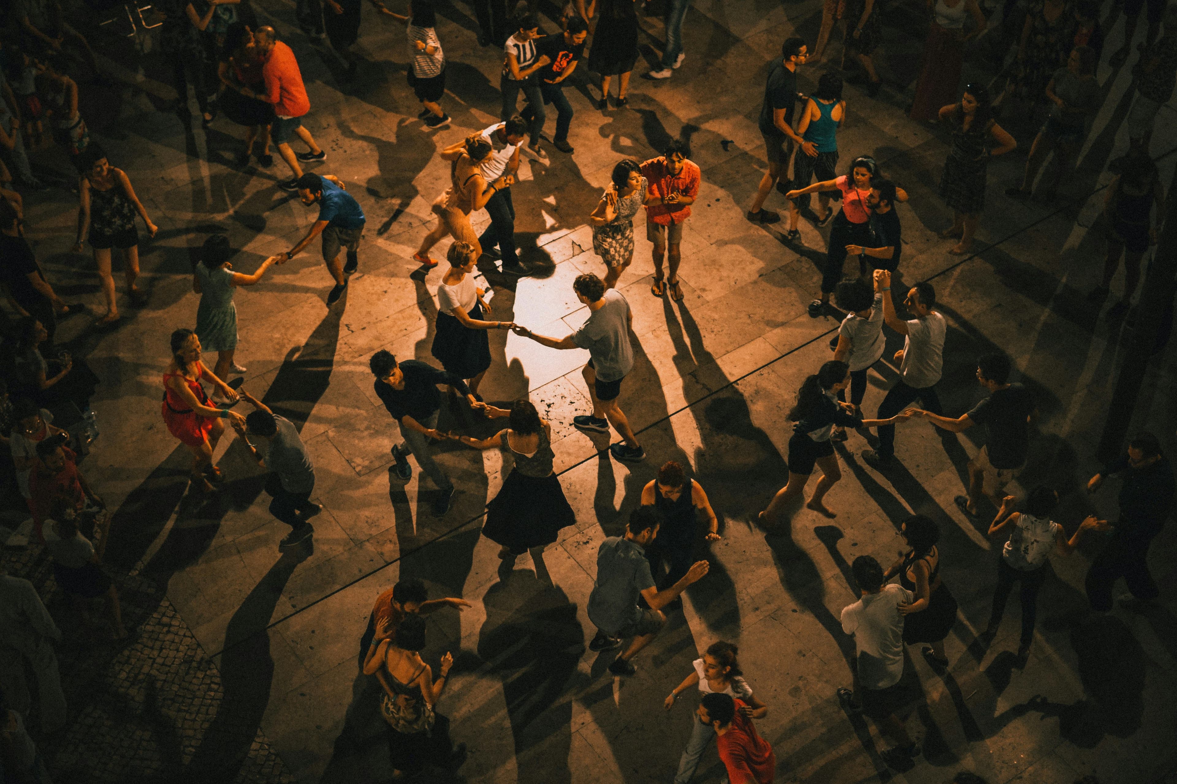 people dancing at night